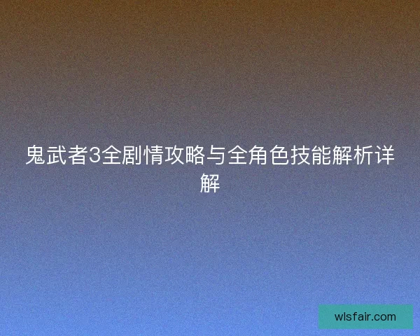 鬼武者3全剧情攻略与全角色技能解析详解